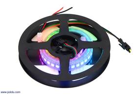 A 1/2-meter, 72 LED addressable RGB LED strip on the included reel