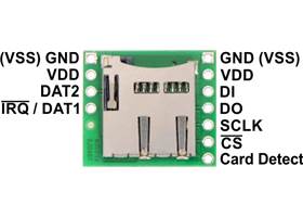 Breakout Board for microSD Card, labeled top view