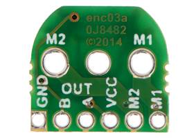 Magnetic Encoder Kit for Micro Metal Gearmotors (old version), motor-side view of PCB