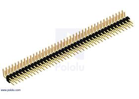 Pololu - 0.100" (2.54 mm) Breakaway Male Header: 2x40-Pin, Right Angle