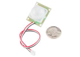 PIR motion sensor with quarter for size reference