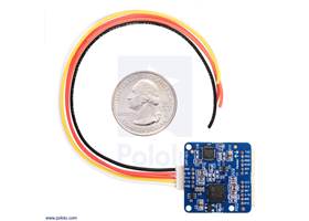 UM7-LT orientation sensor with included cable and U.S. quarter for size reference