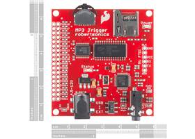 MP3 Trigger V24, top view with rulers