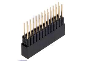 Stackable 0.100″ Female Header with Extra 0.2″ Spacer: 2x13-pin, Straight (1)