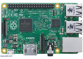 Raspberry Pi 2 Model B, top view