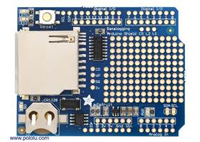 Adafruit Data Logging Shield for Arduino, top view