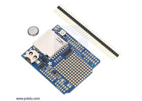 Adafruit Data Logging Shield for Arduino with included header pins and RTC battery