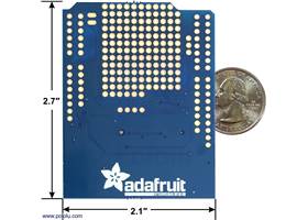 Adafruit Data Logging Shield for Arduino, bottom view with board dimensions