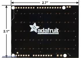 Adafruit NeoPixel Shield for Arduino, bottom view with board dimensions