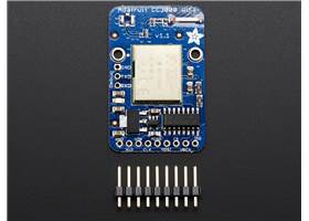 Adafruit CC3000 Wi-Fi breakout board, top view with included hardware