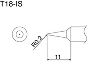 Hakko T18-IS Soldering Tip dimension diagram