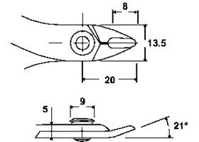 Hakko CHP-170 5-1/4 in. Micro Flush Cutter dimension diagram