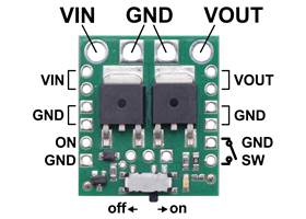 Pinout diagram of the Big MOSFET Slide Switch with Reverse Voltage Protection