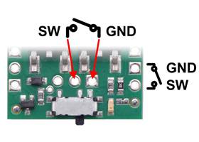 Connecting external switches to the Big MOSFET Slide Switch with Reverse Voltage Protection