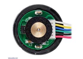 37D mm metal gearmotor with 64 CPR encoder (with end cap removed)