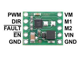 MAX14870 Single Brushed DC Motor Driver Carrier, labeled top view