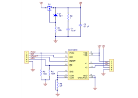 MAX14870 single brushed DC motor driver carrier schematic diagram