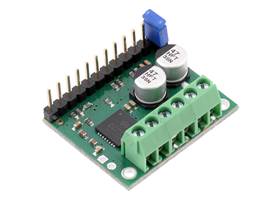 AMIS-30543 stepper motor driver carrier assembled with included header pins facing up