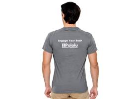 The Pololu charcoal gray circuit logo T-shirt, back (1)