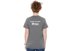 The Pololu charcoal gray circuit logo T-shirt, back