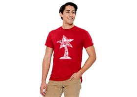 The Pololu cardinal red circuit logo T-shirt, front