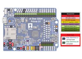 A-Star 32U4 Prime power distribution diagram