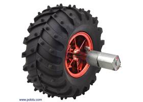 Dagu Wild Thumper wheel 120x60mm (metallic red) with Pololu 20D mm metal gearmotor