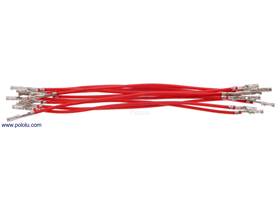 Wire with pre-crimped terminals 10-pack 3" F-F red