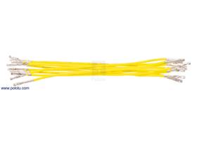 Wire with pre-crimped terminals 10-pack 3" F-F yellow