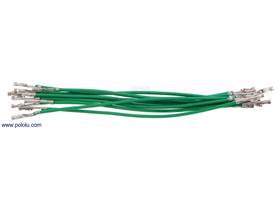 Wire with pre-crimped terminals 10-pack 3" F-F green
