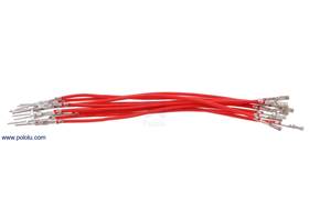 Wire with pre-crimped terminals 10-pack 3" M-F red