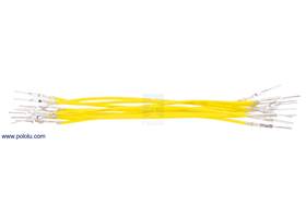 Wire with pre-crimped terminals 10-pack 3" M-M yellow