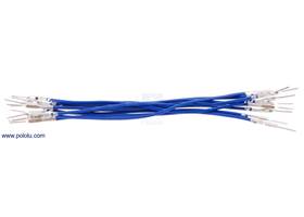Wire with pre-crimped terminals 10-pack 3" M-M blue