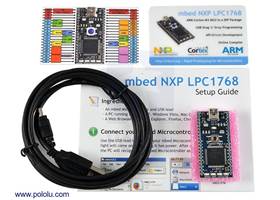 ARM mbed NXP LPC1768 development board with included USB cable and documentation