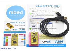 ARM mbed NXP LPC11U24 development board with included USB cable and documentation