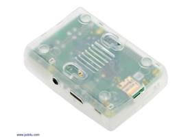 Bottom view of the Translucent Enclosure for Raspberry Pi Model B+ with a Raspberry Pi board (not included) inside