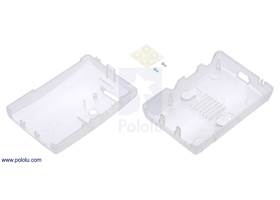 Cover piece (left) and base piece (right) of the Translucent Enclosure for Raspberry Pi Model B+