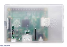 Translucent Enclosure for Raspberry Pi B+ and 2 B with Raspberry Pi Model A+ inside, top view