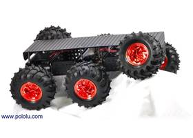 Dagu Wild Thumper 6WD all-terrain chassis, black with metallic-red hubs.