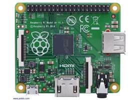 Raspberry Pi Model A+, top view.