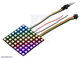Addressable RGB 8&#215;8-LED Flexible Panel, 5V, 10mm Grid (APA102C or SK9822).