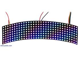 Addressable RGB 8&#215;32-LED Flexible Panel, 5V, 10mm Grid (APA102C or SK9822) in a curved position.