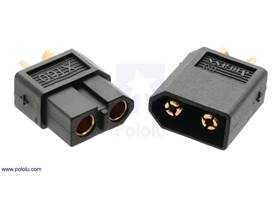 Black XT60 connector male-female pair.