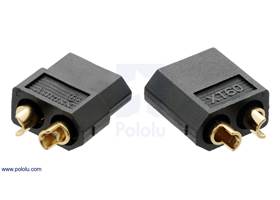 Back view of black XT60 connectors.