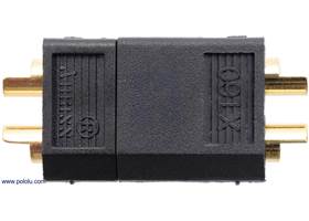 Black XT60 connectors plugged together.