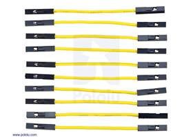 Premium Jumper Wire 10-Pack F-F 2&quot; Yellow.