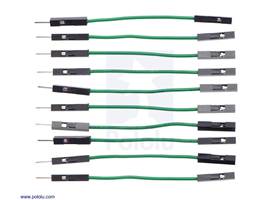 Premium Jumper Wire 10-Pack M-F 2&quot; Green.