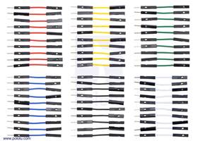 Premium Jumper Wire 60-Piece 6-Color Assortment M-F 1&quot;.
