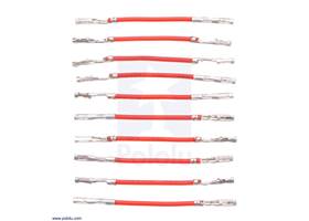Wires with Pre-crimped Terminals 10-Pack F-F 1&quot; Red.