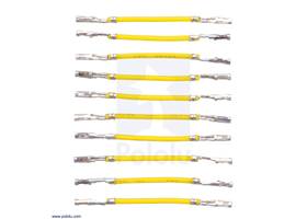 Wires with Pre-crimped Terminals 10-Pack F-F 1&quot; Yellow.